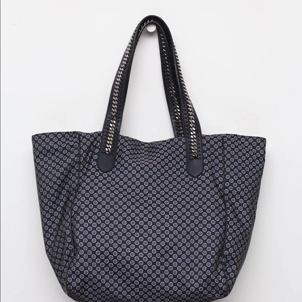 Stella McCartney Black Navy Patterned Tote Bag
